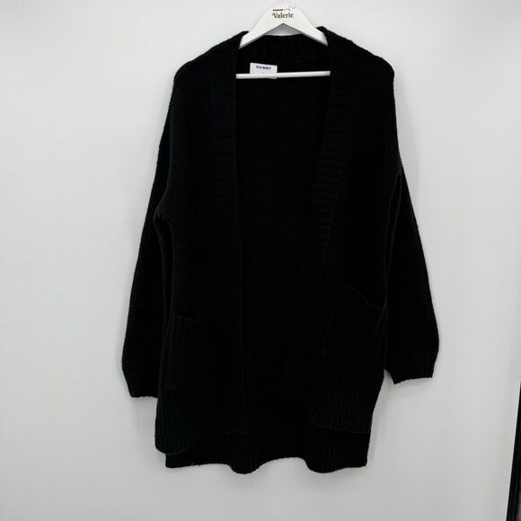 Old Navy Black Chunky Knit Cardigan Size Small - Picture 1 of 10